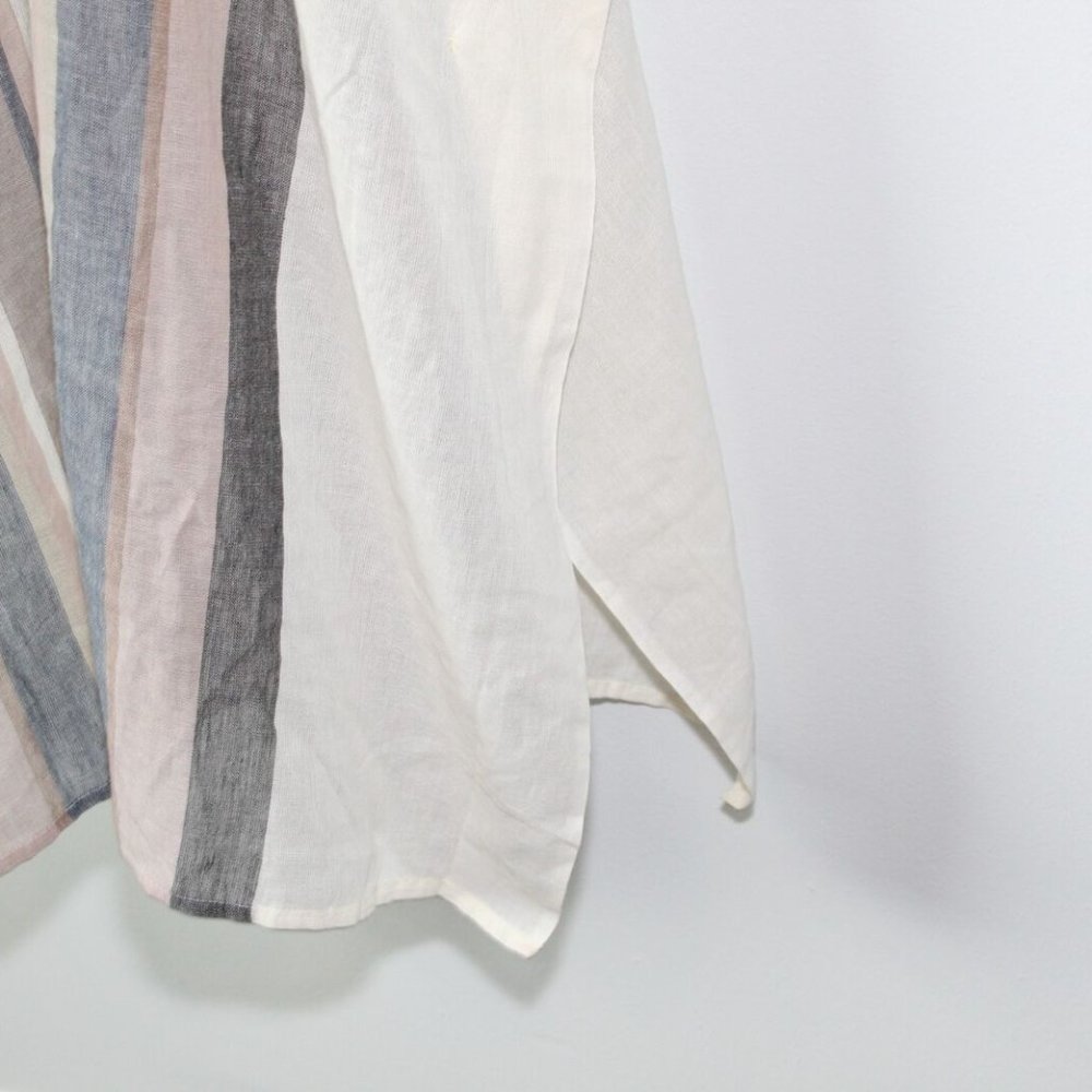 NWT ECHO Striped Beach Caftan Maxi Swim Cover White Tan Size L/XL H13276 - Picture 5 of 12